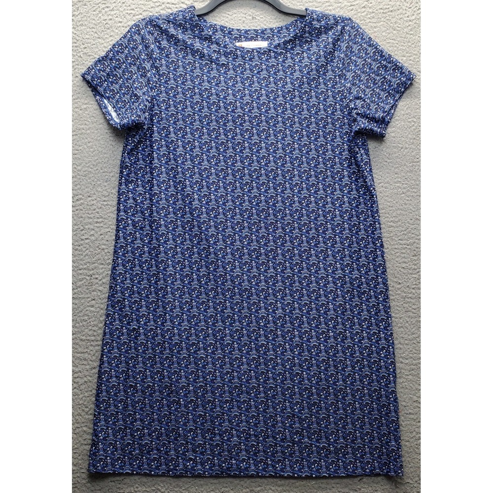 Jude Connally Shift Dress Womens Large Multi Pagoda Print Short Sleeve 101121S